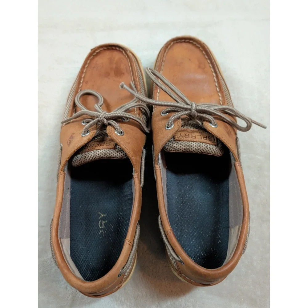 Sperry Top-Sider Billfish Tan‎ Leather Mesh Boat Shoes Mens 10.5M 0771253